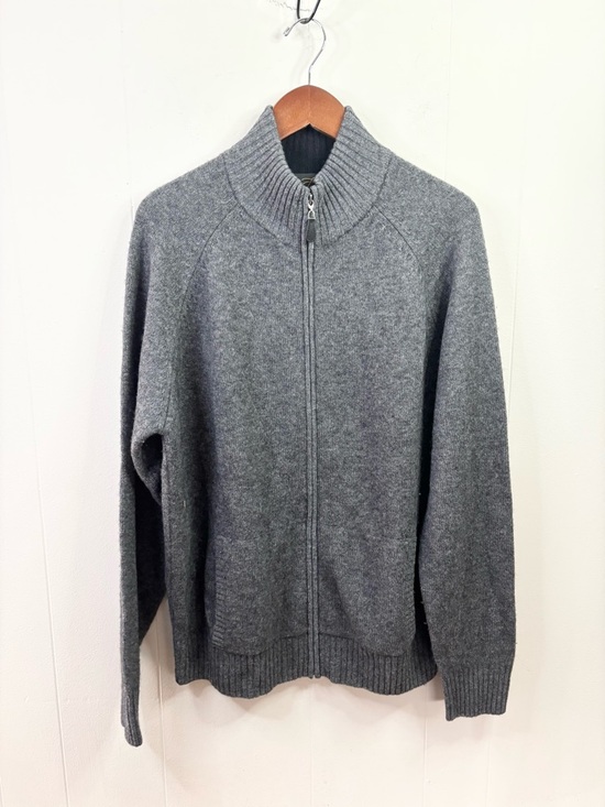 L pure cashmere Sweaters - L Pure 100% 2 ply cashmere grey full zip sweater men’s size XL